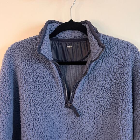 Aerie Dream Sherpa Quarter Zip Sweatshirt Size Medium - Picture 5 of 10